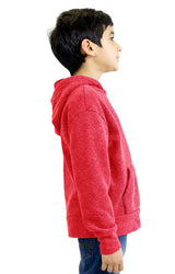 Royal Apparel 25025 Youth Triblend Fleece Pullover Hoodie - Tri Red