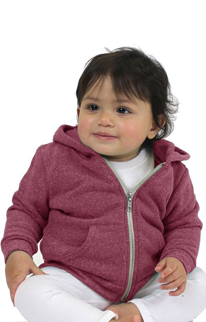 Royal Apparel 25030 Infant Triblend Fleece Zip Hoodie - Tri Burgundy