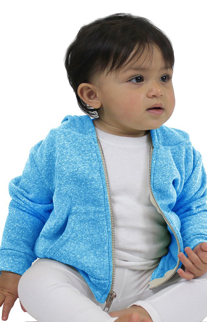 Royal Apparel 25030 Infant Triblend Fleece Zip Hoodie - Tri Pool