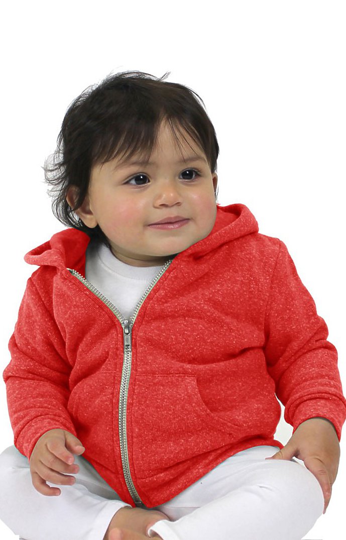 Royal Apparel 25030 Infant Triblend Fleece Zip Hoodie - Tri Red