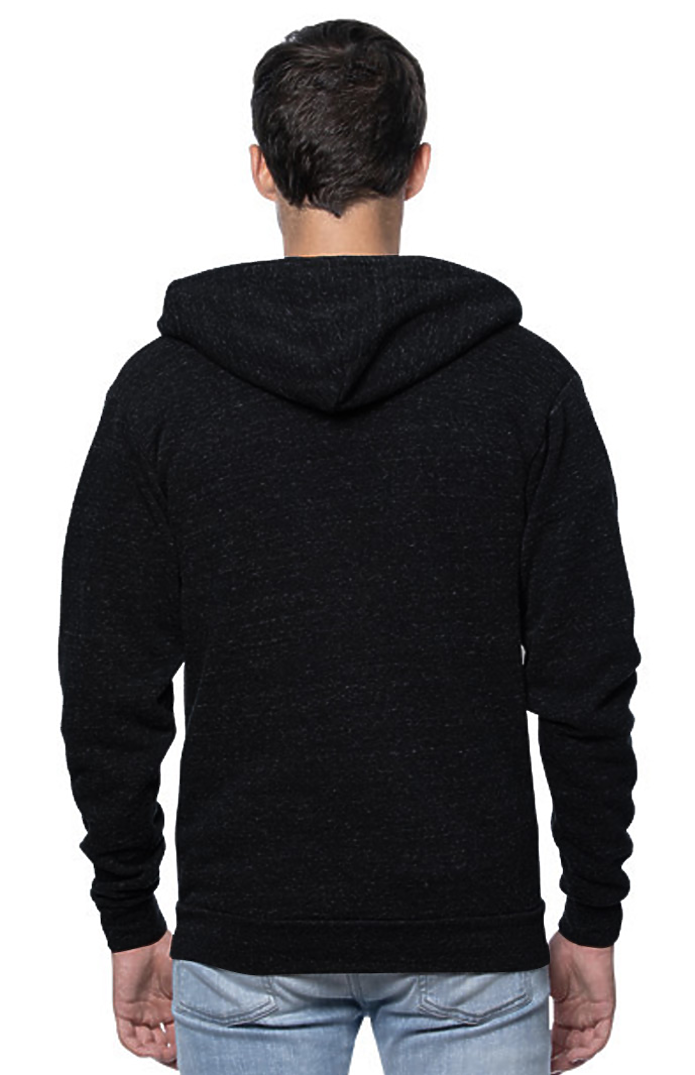 Royal Apparel 25050 Unisex Triblend Fleece Zip Hoodie - Tri Black