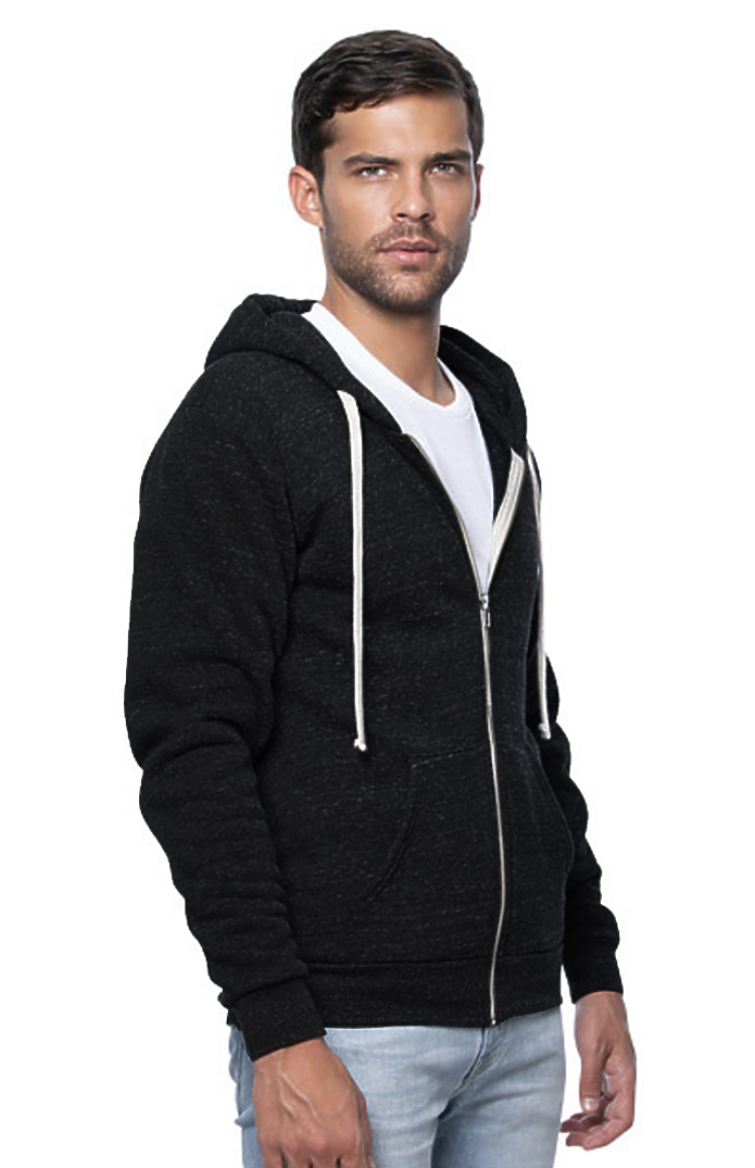 Royal Apparel 25050 Unisex Triblend Fleece Zip Hoodie - Tri Black