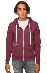 Royal Apparel 25050 Unisex Triblend Fleece Zip Hoodie - Tri Burgundy