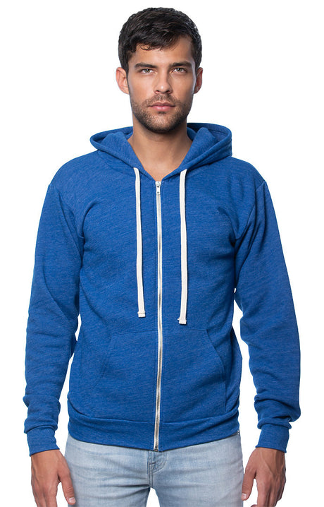 Royal Apparel 25050 Unisex Triblend Fleece Zip Hoodie - Tri Deep Royal