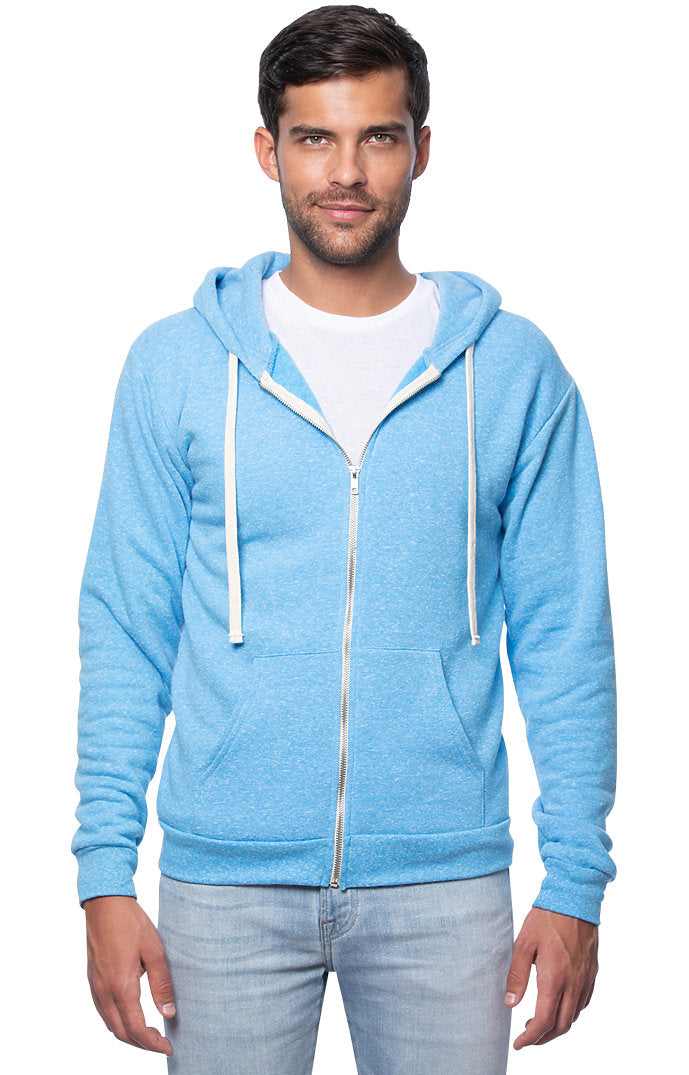 Royal Apparel 25050 Unisex Triblend Fleece Zip Hoodie - Tri Pool