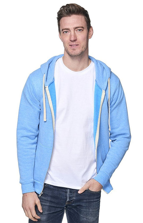 Royal Apparel 25050 Unisex Triblend Fleece Zip Hoodie - Tri Pool