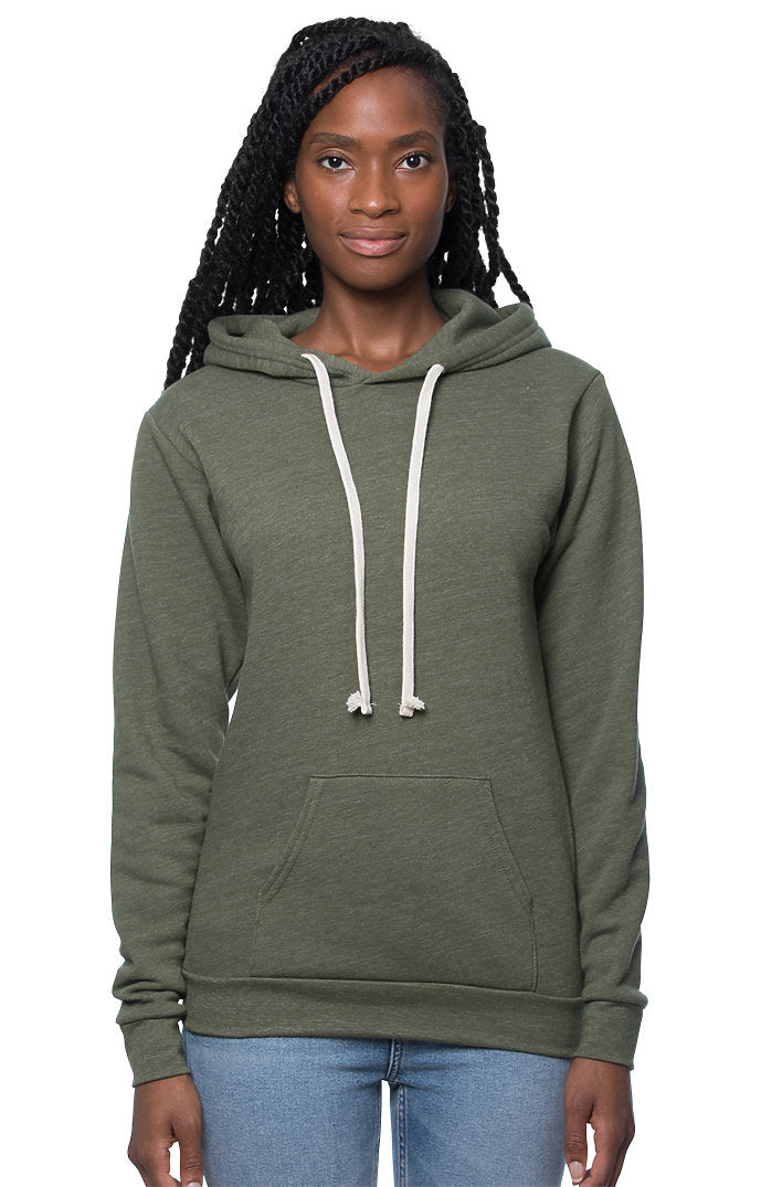 Royal Apparel 25055 Unisex Triblend Fleece Pullover Hoodie - Tri Army