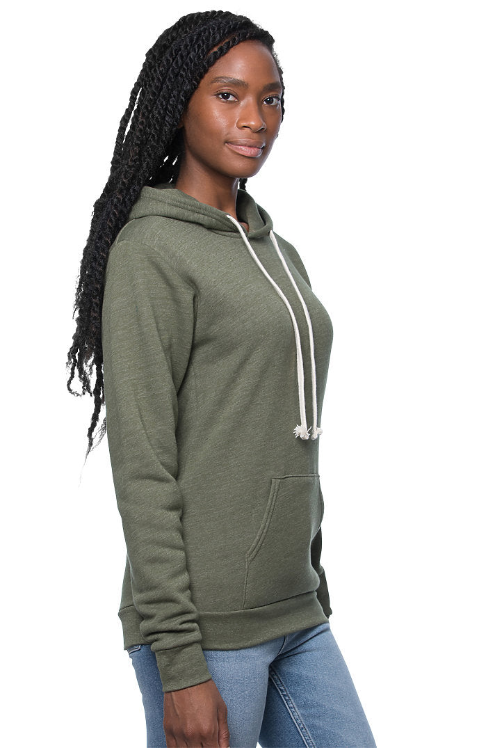 Royal Apparel 25055 Unisex Triblend Fleece Pullover Hoodie - Tri Army