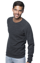 Royal Apparel 25059 Unisex Triblend Fleece Raglan Crew Sweatshirt - Tri Onyx