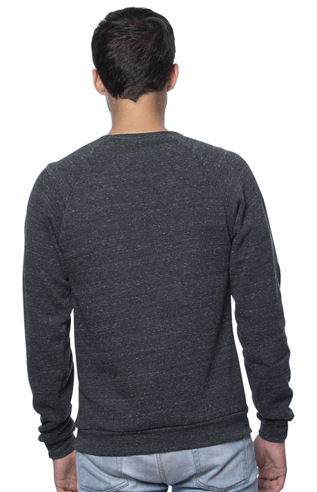 Royal Apparel 25059 Unisex Triblend Fleece Raglan Crew Sweatshirt - Tri Onyx