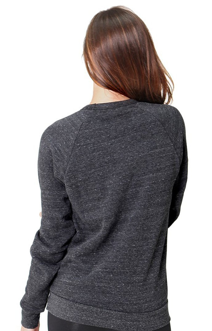 Royal Apparel 25059 Unisex Triblend Fleece Raglan Crew Sweatshirt - Tri Onyx