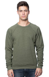 Royal Apparel 25059 Unisex Triblend Fleece Raglan Crew Sweatshirt - Tri Army