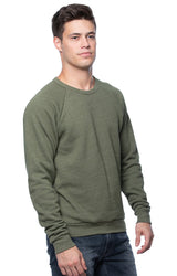 Royal Apparel 25059 Unisex Triblend Fleece Raglan Crew Sweatshirt - Tri Army