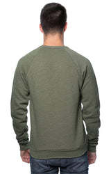 Royal Apparel 25059 Unisex Triblend Fleece Raglan Crew Sweatshirt - Tri Army