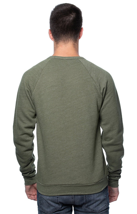 Royal Apparel 25059 Unisex Triblend Fleece Raglan Crew Sweatshirt - Tri Army