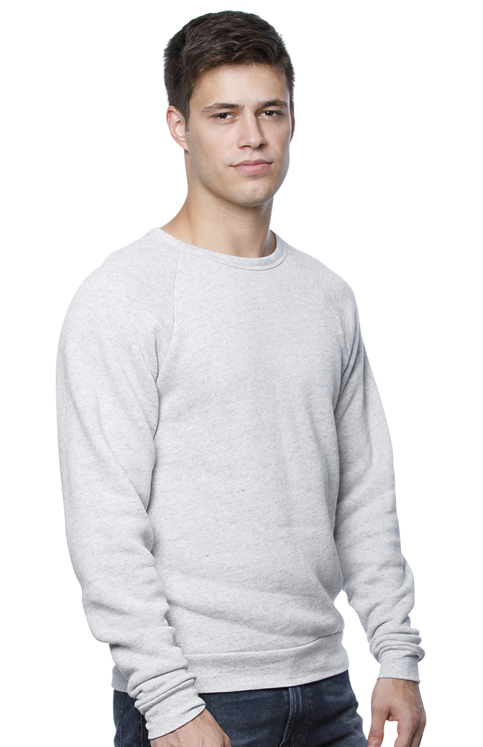 Royal Apparel 25059 Unisex Triblend Fleece Raglan Crew Sweatshirt - Tri Ash