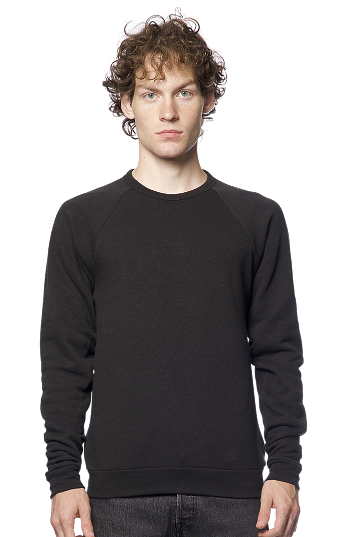 Royal Apparel 25059 Unisex Triblend Fleece Raglan Crew Sweatshirt - Tri Black
