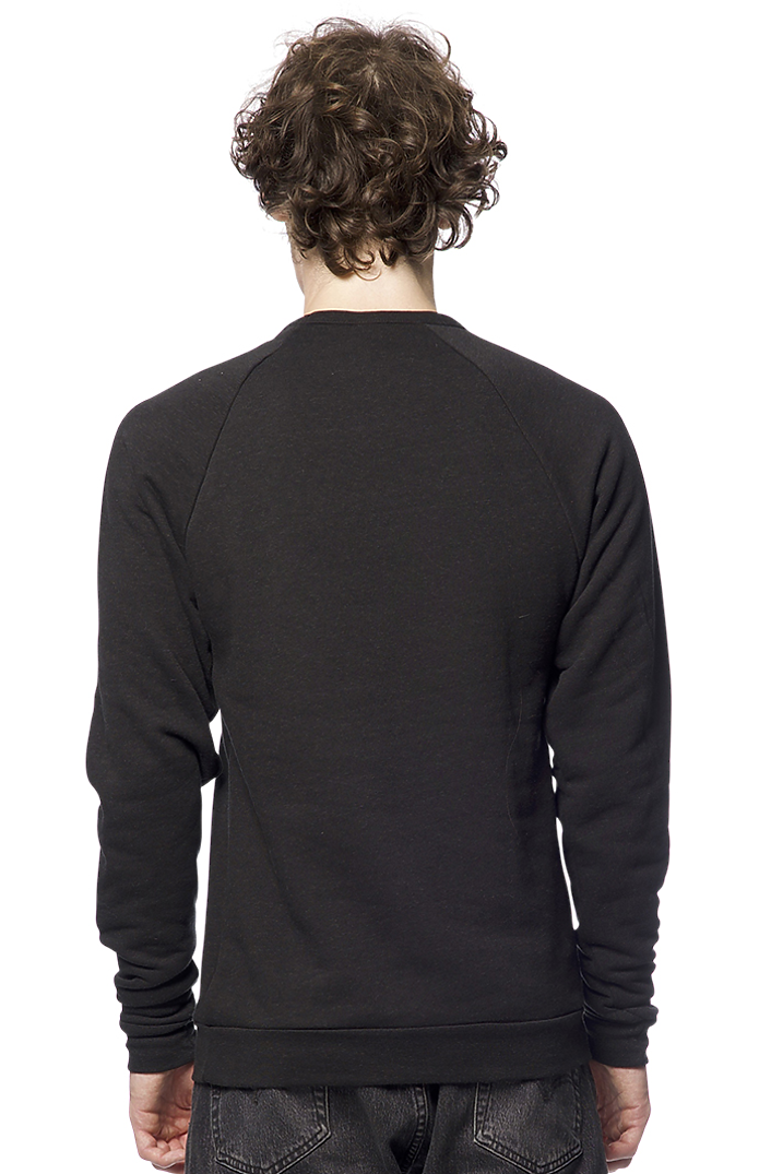 Royal Apparel 25059 Unisex Triblend Fleece Raglan Crew Sweatshirt - Tri Black