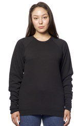 Royal Apparel 25059 Unisex Triblend Fleece Raglan Crew Sweatshirt - Tri Black