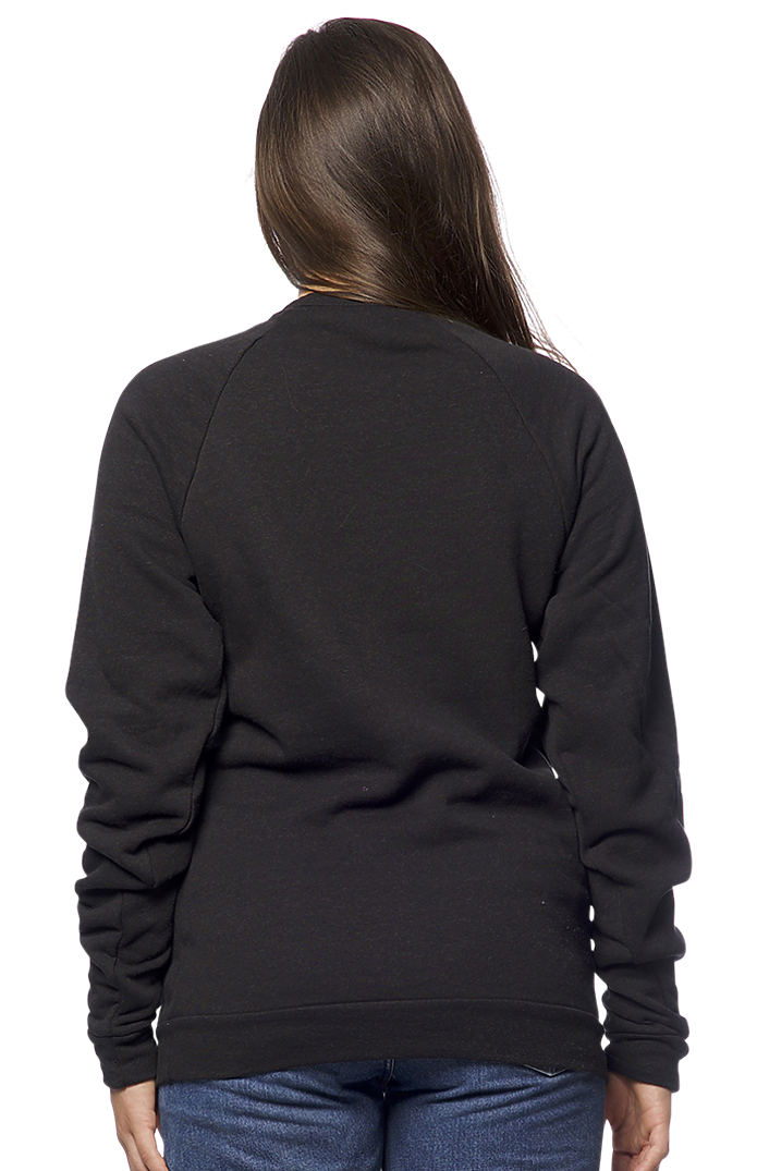 Royal Apparel 25059 Unisex Triblend Fleece Raglan Crew Sweatshirt - Tri Black