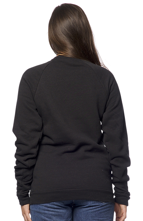 Royal Apparel 25059 Unisex Triblend Fleece Raglan Crew Sweatshirt - Tri Black