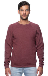 Royal Apparel 25059 Unisex Triblend Fleece Raglan Crew Sweatshirt - Tri Burgundy
