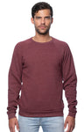 Royal Apparel 25059 Unisex Triblend Fleece Raglan Crew Sweatshirt - Tri Burgundy