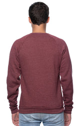 Royal Apparel 25059 Unisex Triblend Fleece Raglan Crew Sweatshirt - Tri Burgundy