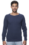 Royal Apparel 25059 Unisex Triblend Fleece Raglan Crew Sweatshirt - Tri Denim Navy