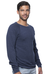 Royal Apparel 25059 Unisex Triblend Fleece Raglan Crew Sweatshirt - Tri Denim Navy