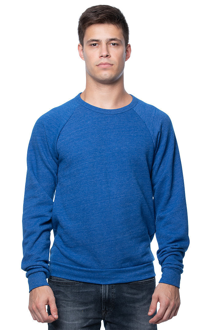 Royal Apparel 25059 Unisex Triblend Fleece Raglan Crew Sweatshirt - Tri Deep Royal