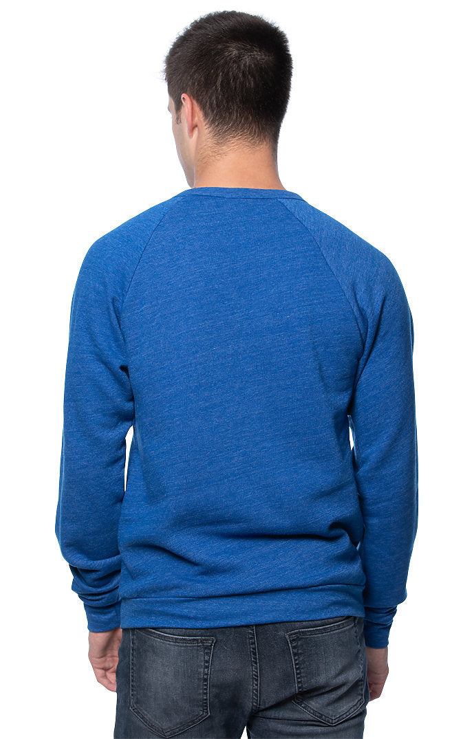 Royal Apparel 25059 Unisex Triblend Fleece Raglan Crew Sweatshirt - Tri Deep Royal