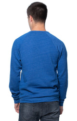 Royal Apparel 25059 Unisex Triblend Fleece Raglan Crew Sweatshirt - Tri Deep Royal