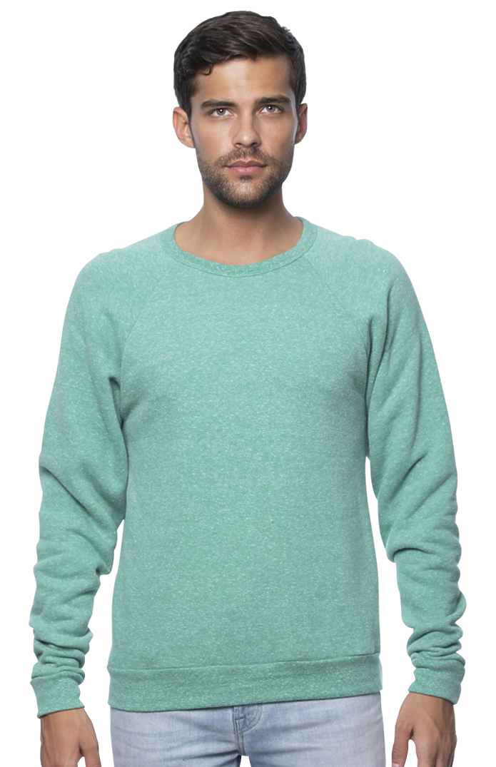 Royal Apparel 25059 Unisex Triblend Fleece Raglan Crew Sweatshirt - Tri Kelly