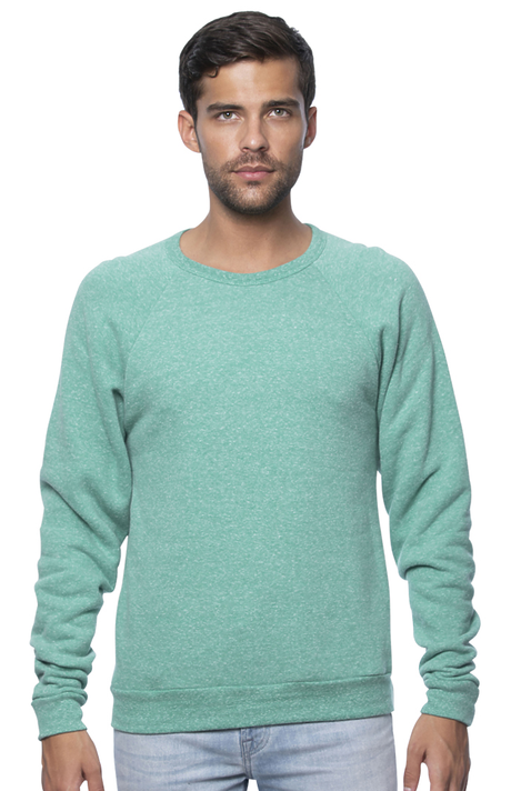 Royal Apparel 25059 Unisex Triblend Fleece Raglan Crew Sweatshirt - Tri Kelly