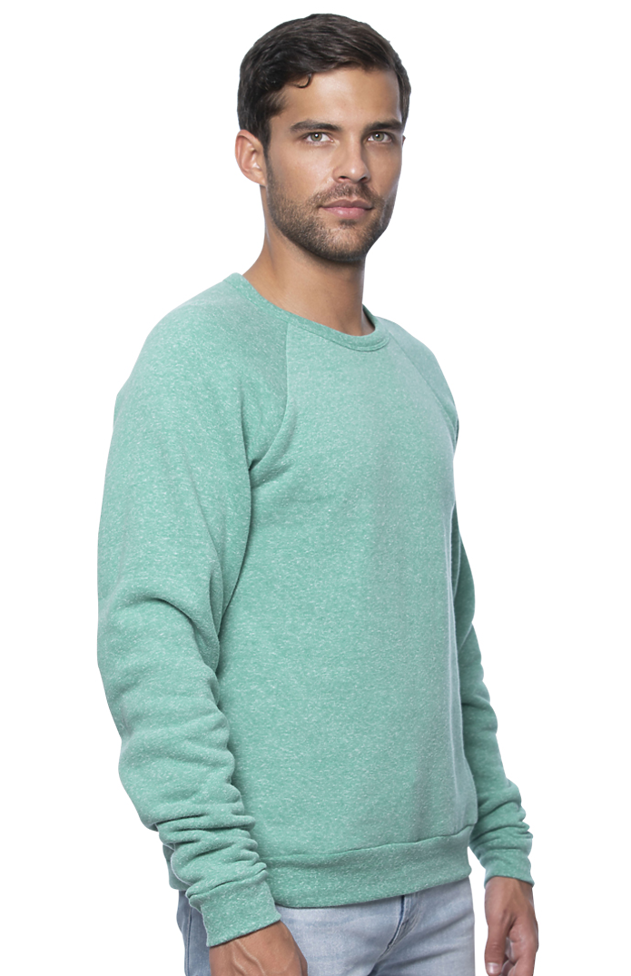 Royal Apparel 25059 Unisex Triblend Fleece Raglan Crew Sweatshirt - Tri Kelly