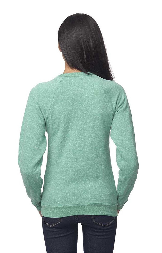 Royal Apparel 25059 Unisex Triblend Fleece Raglan Crew Sweatshirt - Tri Kelly