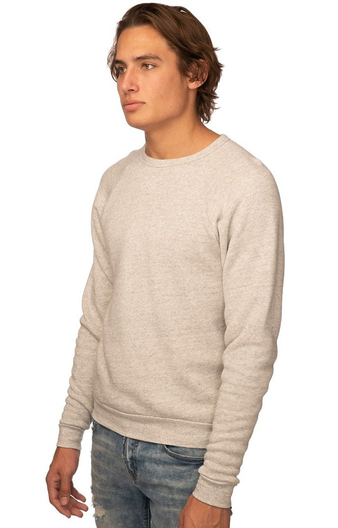 Royal Apparel 25059 Unisex Triblend Fleece Raglan Crew Sweatshirt - Tri Oatmeal