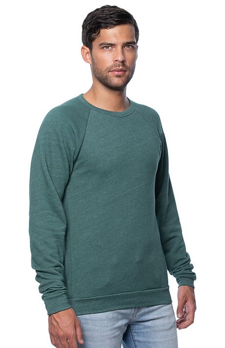 Royal Apparel 25059 Unisex Triblend Fleece Raglan Crew Sweatshirt - Tri Pine
