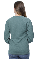 Royal Apparel 25059 Unisex Triblend Fleece Raglan Crew Sweatshirt - Tri Pine