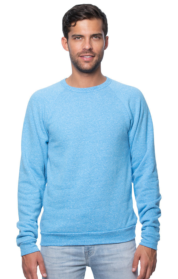 Royal Apparel 25059 Unisex Triblend Fleece Raglan Crew Sweatshirt - Tri Pool