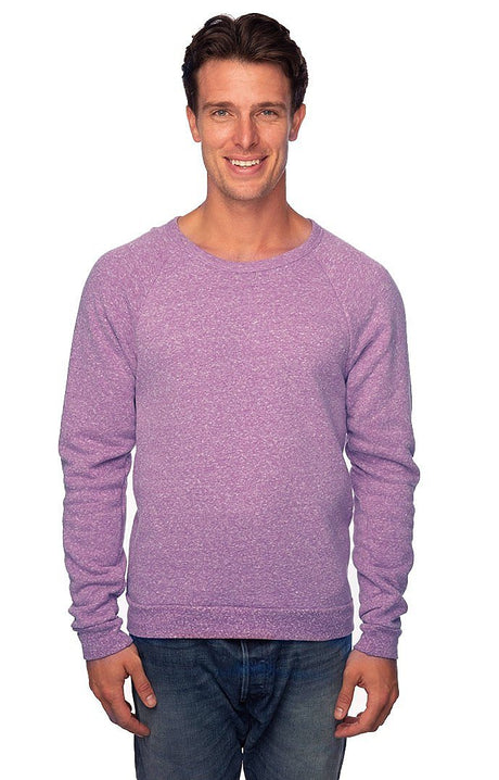 Royal Apparel 25059 Unisex Triblend Fleece Raglan Crew Sweatshirt - Tri Purple
