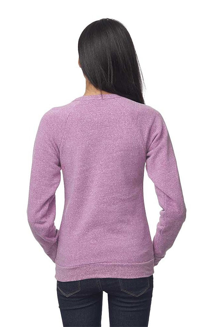 Royal Apparel 25059 Unisex Triblend Fleece Raglan Crew Sweatshirt - Tri Purple