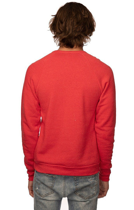 Royal Apparel 25059 Unisex Triblend Fleece Raglan Crew Sweatshirt - Tri Red