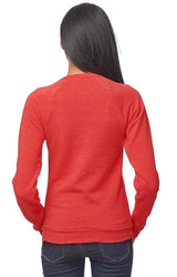 Royal Apparel 25059 Unisex Triblend Fleece Raglan Crew Sweatshirt - Tri Red