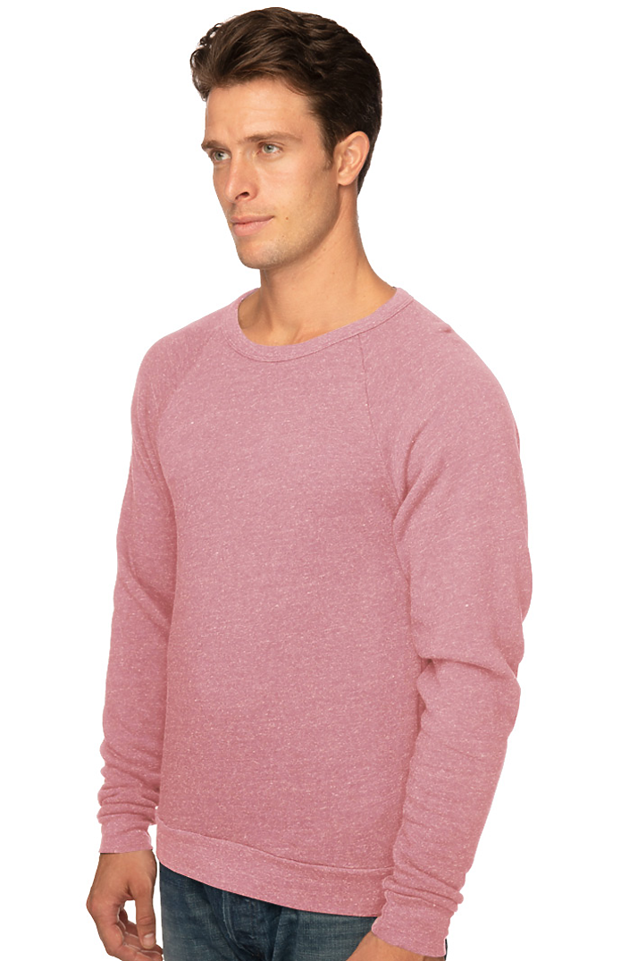 Royal Apparel 25059 Unisex Triblend Fleece Raglan Crew Sweatshirt - Tri Desert Rose