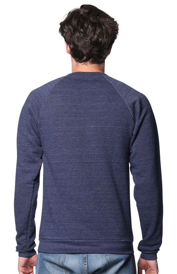Royal Apparel 25059 Unisex Triblend Fleece Raglan Crew Sweatshirt - Tri True Navy