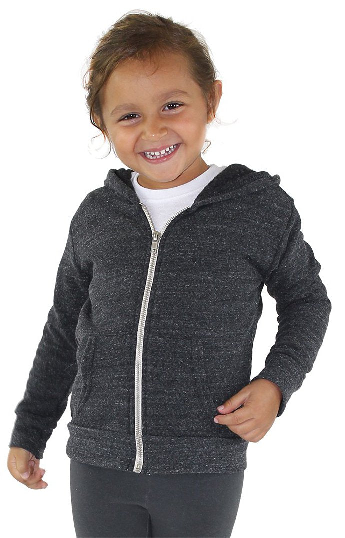 Royal Apparel 25060 Toddler Triblend Fleece Zip Hoodie - Tri Onyx