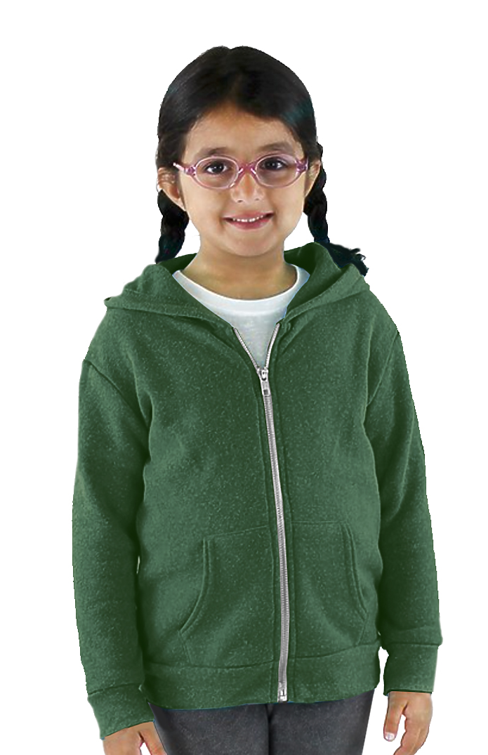 Royal Apparel 25060 Toddler Triblend Fleece Zip Hoodie - Tri Army