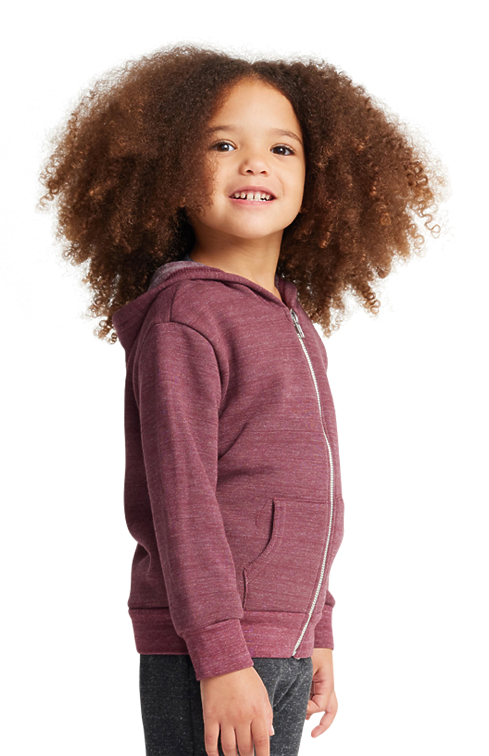 Royal Apparel 25060 Toddler Triblend Fleece Zip Hoodie - Tri Burgundy